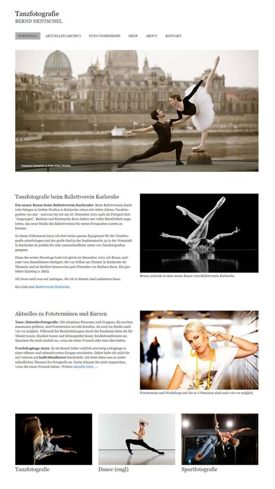 Beispiel-Website tanz-fotografie.de