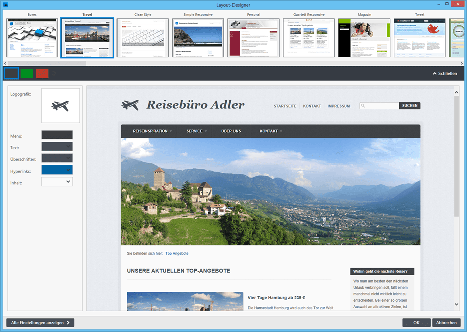 CMS Windows - Website-Layout-Editor