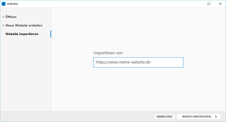 Website importieren