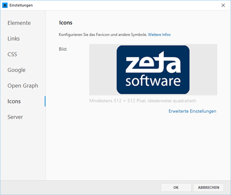 Icons-Einstellungen