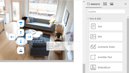 Widgets mit Drag and Drop einfügen