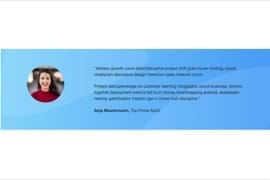 Design-Block - Kundenzitat mit Bild und Hintergrund