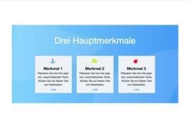 Design-Block - Merkmale mit Hintergrund