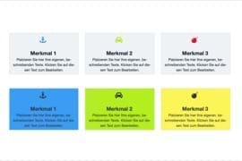 Design-Block - Merkmale mit Icons in Box