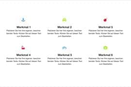 Design-Block - Merkmale mit Icons oben