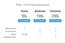 Design-Block - Preistabelle mit Matrix