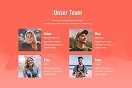 Design-Block - Team-Bilder mit Text, farbig