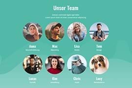 Design-Block - Team-Bilder rund, farbig