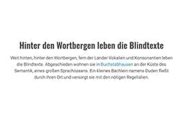 Design-Block - Überschrift und Text mit Link, zentriert