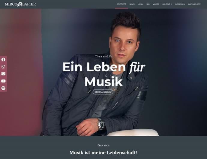 Website erstellen - Mirco Clapier - Ein Leben für Musik